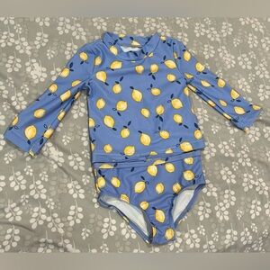 New Carter’s Lemon Swimsuit- Rash Guard and bottoms- Size 6m